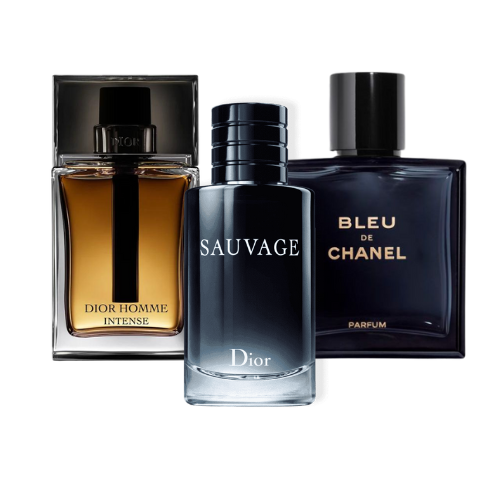 Pecho 3 Perfumes: Sauvage Dior, Bleu de Chanel, y Dior Homme Intense 100ml
