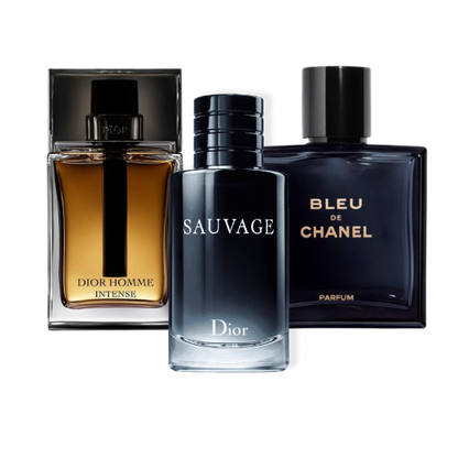 Pecho 3 Perfumes: Sauvage Dior, Bleu de Chanel, y Dior Homme Intense 100ml